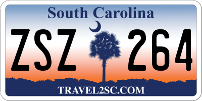 SC license plate ZSZ264