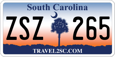 SC license plate ZSZ265