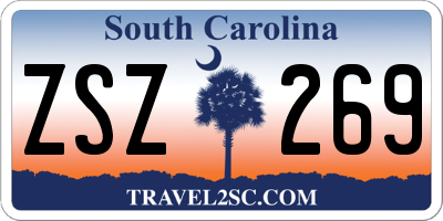 SC license plate ZSZ269