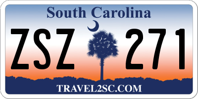 SC license plate ZSZ271