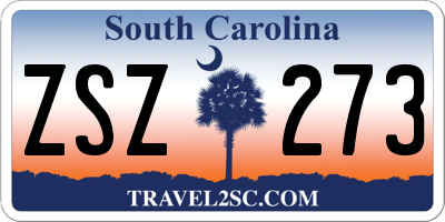SC license plate ZSZ273
