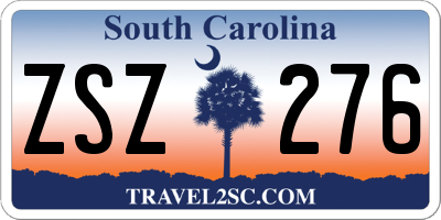 SC license plate ZSZ276