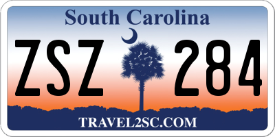 SC license plate ZSZ284