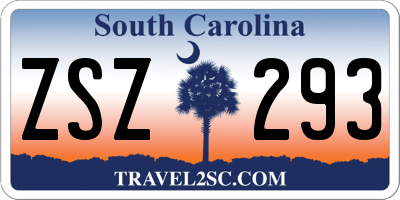 SC license plate ZSZ293