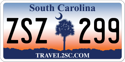 SC license plate ZSZ299