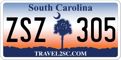SC license plate ZSZ305