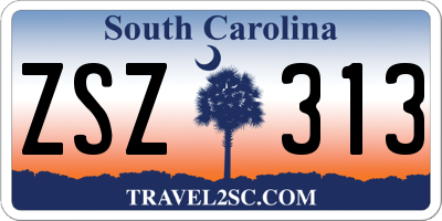 SC license plate ZSZ313