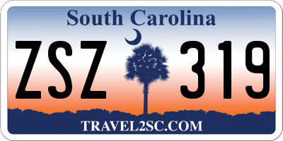 SC license plate ZSZ319