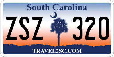 SC license plate ZSZ320
