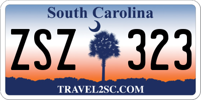 SC license plate ZSZ323