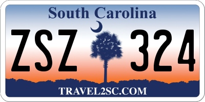 SC license plate ZSZ324