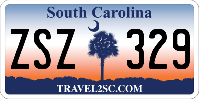 SC license plate ZSZ329