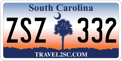SC license plate ZSZ332