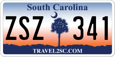 SC license plate ZSZ341