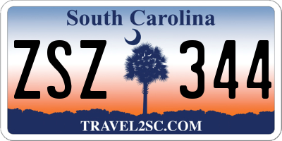 SC license plate ZSZ344