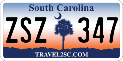 SC license plate ZSZ347