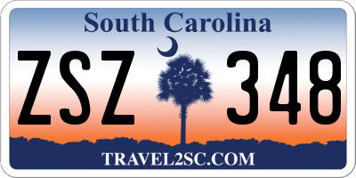 SC license plate ZSZ348