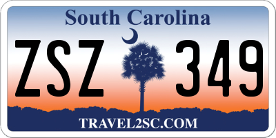 SC license plate ZSZ349