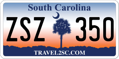 SC license plate ZSZ350