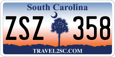 SC license plate ZSZ358