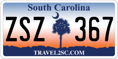 SC license plate ZSZ367