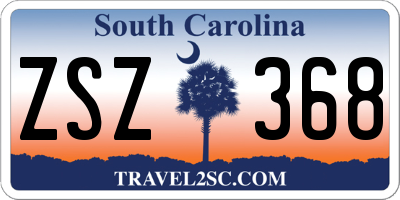 SC license plate ZSZ368