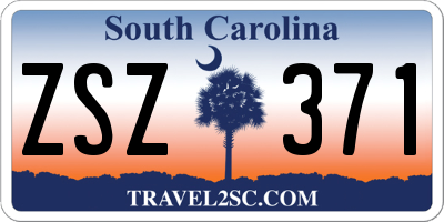 SC license plate ZSZ371