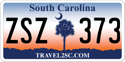 SC license plate ZSZ373