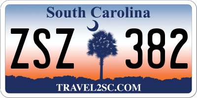 SC license plate ZSZ382