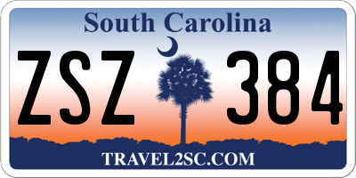 SC license plate ZSZ384
