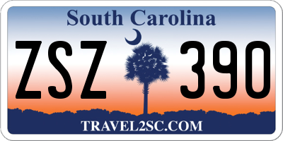 SC license plate ZSZ390
