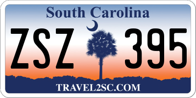 SC license plate ZSZ395