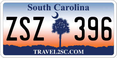 SC license plate ZSZ396