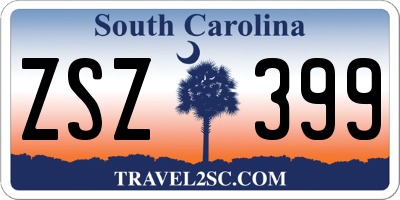 SC license plate ZSZ399