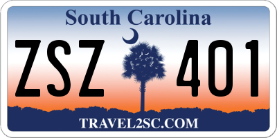 SC license plate ZSZ401