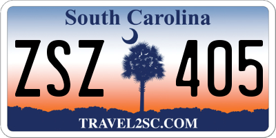 SC license plate ZSZ405
