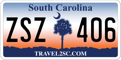 SC license plate ZSZ406