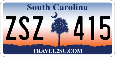 SC license plate ZSZ415