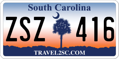 SC license plate ZSZ416