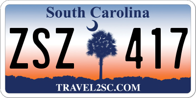 SC license plate ZSZ417