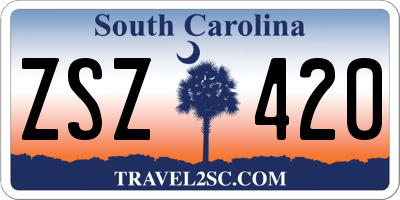 SC license plate ZSZ420