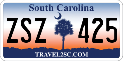 SC license plate ZSZ425