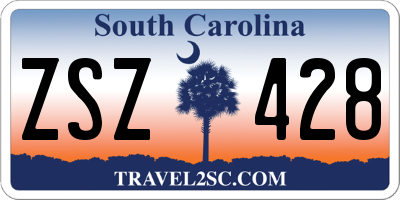 SC license plate ZSZ428