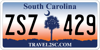 SC license plate ZSZ429