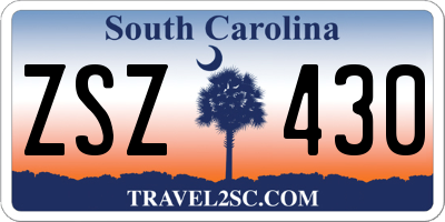 SC license plate ZSZ430
