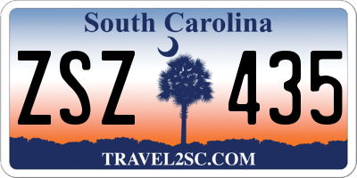 SC license plate ZSZ435