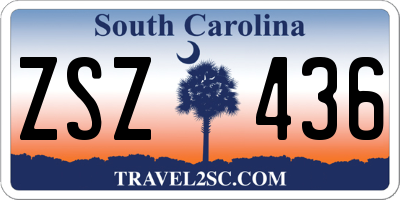 SC license plate ZSZ436