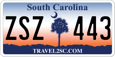SC license plate ZSZ443