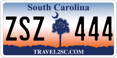 SC license plate ZSZ444
