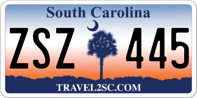 SC license plate ZSZ445